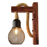 Aplique Muro Exterior Madera Vintage Rustica Farol Retro Sog