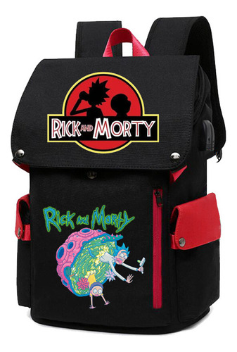 Bolsa Escolar Impermeável De Anime Rick And Morty Para Lapto