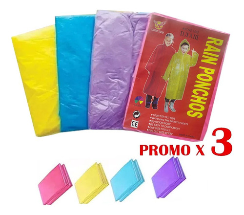 Piloto Lluvia Infantil Pilotin Impermeable Poncho Kaosimport