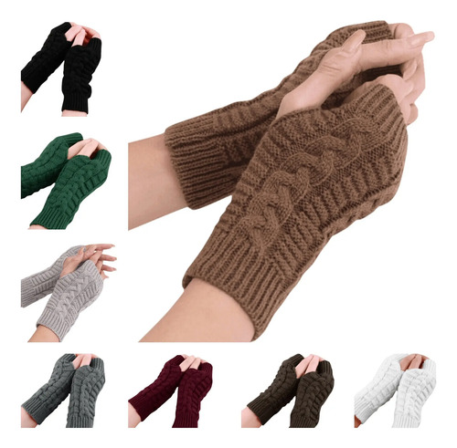 Guantes Sin Dedos Invierno Frío Elige Color Navidad Lana
