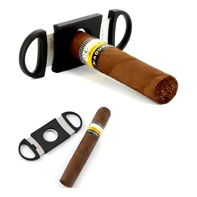 2 Pcs Cortador De Puros Habanos Doble Hoja Acero Inoxidable | Meses sin interés