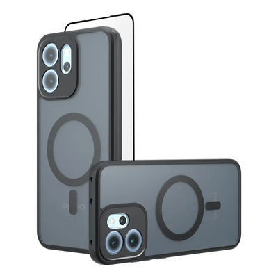 Funda Magnética Para Oppo Reno 14 F 5g Translúcida Protector Borde Negro Mica De Cristal Templado Hd 9h | MercadoLibre