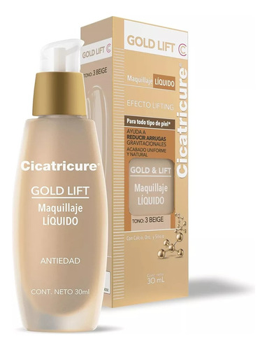 Cicatricure Gold Lift Maquillaje Liquido Tono Beige 30ml