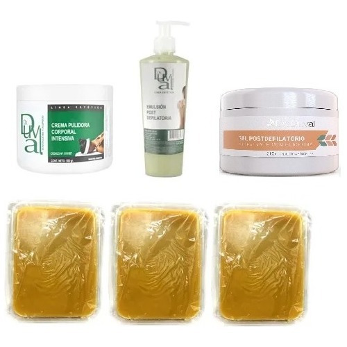 Kit Depilación X3 Cera + Crema Pulidora + Gel + Emulsión 