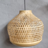 Colgante Bambu Natural 45x40cms Base Revestida En Resina Vd