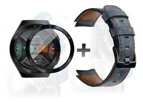 Screen Y Pulso De Cuero Smartwatch Para Huawei Gt 2e 