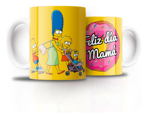 Tazón Taza Personalizada Dia De La Mamá Los Simpson Vol4.