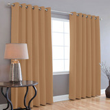 Cortinas Blackout Melocotton - Color Camel - 275cm De Ancho X 215cm De Alto En 2 Páneles - Aislamiento Térmico , Reduce El Ruido Exterior , Cortinas Opacas Con Ojales , Lavable En Casa