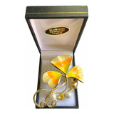 Prendedor Swarovski Crystals Yellow Flower Deluxe