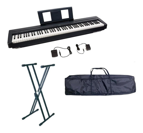 Yamaha P45 Tecla Pesada Kit Completo Con Base, Funda, Pedal