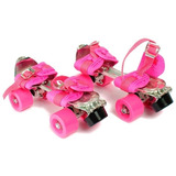 Patin 4 Ruedas Luna Extensible Talle 28 A 41 Color Rosa Nena