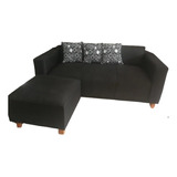 Sillon Sofa 3 Cuerpos 1.80 Jaguar + Puff Movible 