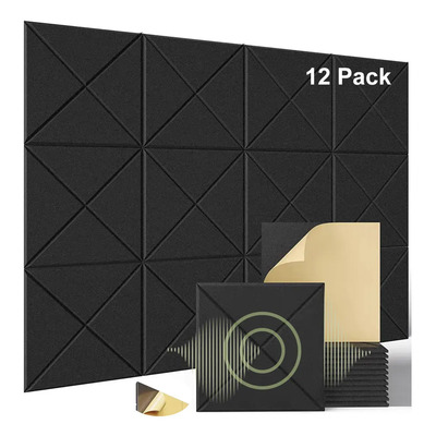 VRVALUE Paneles Acústicos Aislantes De Ruido For Pared, 12 Piezas Todo El Diseño Adhesivo Trasero | Meses sin interés