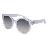 Gucci Gg0035s 007 Round Shape Transparente Brillante Gris