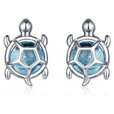 Aretes Topos Pendientes Tortuga Marina Plata 925 Mujer