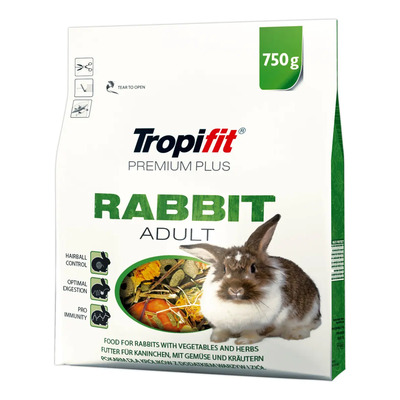 Alimento Completo Para Conejo Adulto | Tropifit Premium Plus | Adicionado Con Vegetales Y Hierbas | 750g. | MercadoLibre