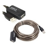 Cabo Usb 2.0 15 Metros Amplificado Cor Preto