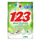 123 Detergente En Polvo Multiusos Bicarbonato Y Limon 800gr