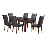 Comedor Elegante Con Mesa De Cristal Y 6 Sillas Bossa Classy