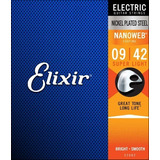 Elixir Nanoweb Super Light 09-42 Cuerdas Guitarra Eléctrica