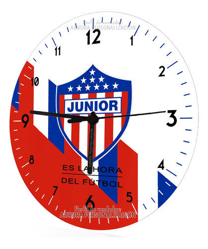 Reloj De Pared Cristal Junior Barranquilla Futbol Equipo