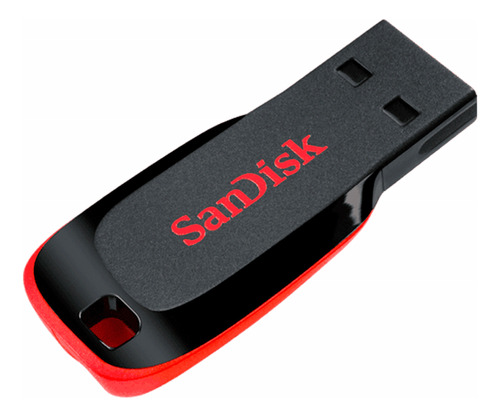 Pendrive Sandisk Cruzer Blade 64gb Sdcz50 Preto Vermelho