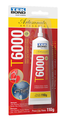 Cola Artesanato T6000 110g Tekbond - Para Pedraria E Jóias