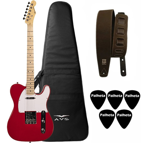 Guitarra Michael Telecaster Gm 385n Rd Vermelha + Kit 