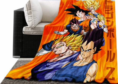 Frazada Cobija Polar Suave Dragon Ball Z Goku Anime 1.50x1m 