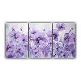 120x60cm Cuadro Estilo Óleo De Flores Púrpuras Flores