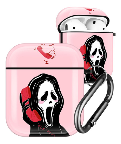 Ulirath Scream Ghost Case For Airpod 2/1 Skull Halloween Fun