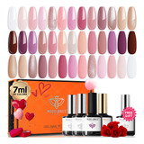 Modelones Juego De 24 Esmaltes De Unas De Gel, 20 Colores Ne