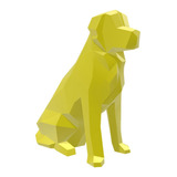 Golden Retriever Geometrico Low Poly Decoração 3d