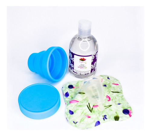 Copa Menstrual Angel Cup + Vaso +3 Pantis + Gel Neutro 250ml