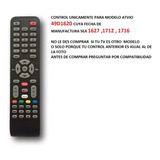 Control Atvio Smart Tv Modelo 49d1620 Manufacture Date 1716
