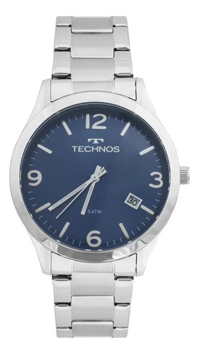 Relógio Feminino Technos Prata Fundo Azul 2315acc (usado)