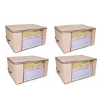 Kit 4 Organizadores Multiuso Marfim 60x45x30cm Vb Home