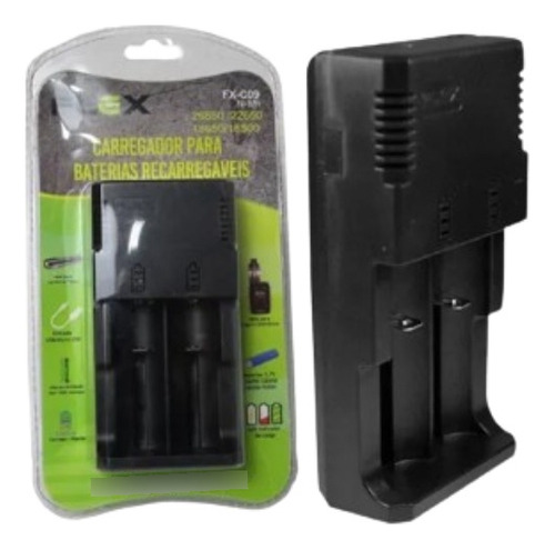 Carregador De Pilha Flex 26650 /22650/18650/18500 3.7v Fxc09