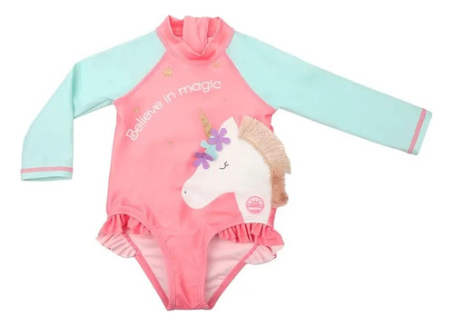 Traje De Baño Entero Unicornio Niña Fps 50