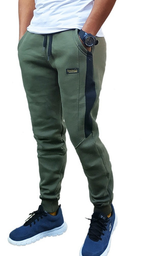 Pantalon Joggin Babucha Combinado Algodón Rustico Hombres