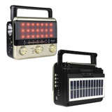 Bocina Radio Clasico Linterna Solar Para Ranchos Bluetooth Color Dorado