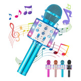 Micrófono De Karaoke Inalámbrico Bluetooth Para Niños, P. Color 3-blue Plus