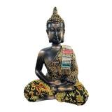 Estátua Imagem De Buda Com Tecido E Pedraria