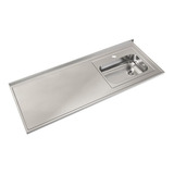 Mesada De Cocina Acero 1.60x61 Bacha Simple