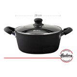 Cacerola Hudson Antiadherente Induccion 28 Cm Total Black Color Negro