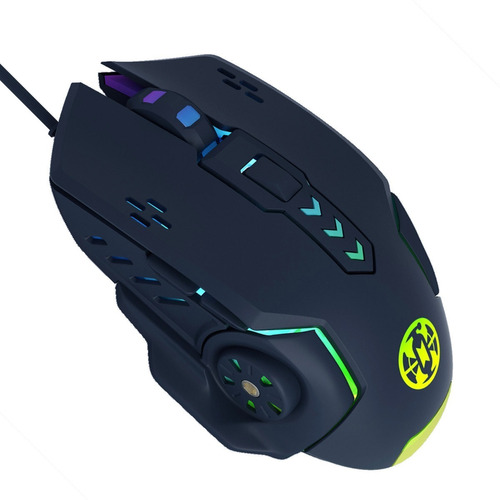 Mouse Gamer Alámbrico 7p Led 4 Dpi Pro Esport Rosa Negro 