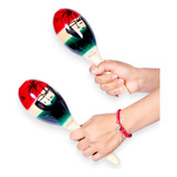 Maracas Musical Medianas De Madera Tricolor   Shaker