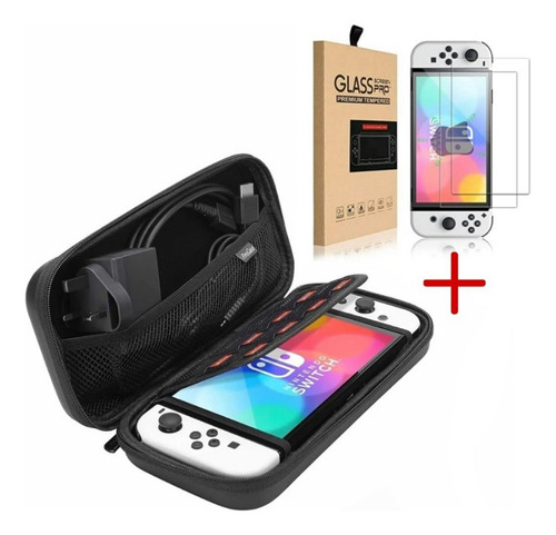 Estuche Transnportable + Lamina Mica Nintendo Switch Oled