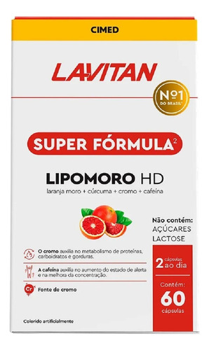 Lavitan Lipomoro Hd Cúrcuma Cromo Cafeína E Moro 60 Caps