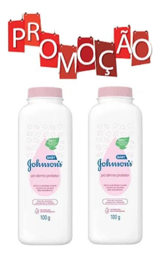 Kit 2 Talco Johnsons Baby 100g Dermo Protetor Suave Original